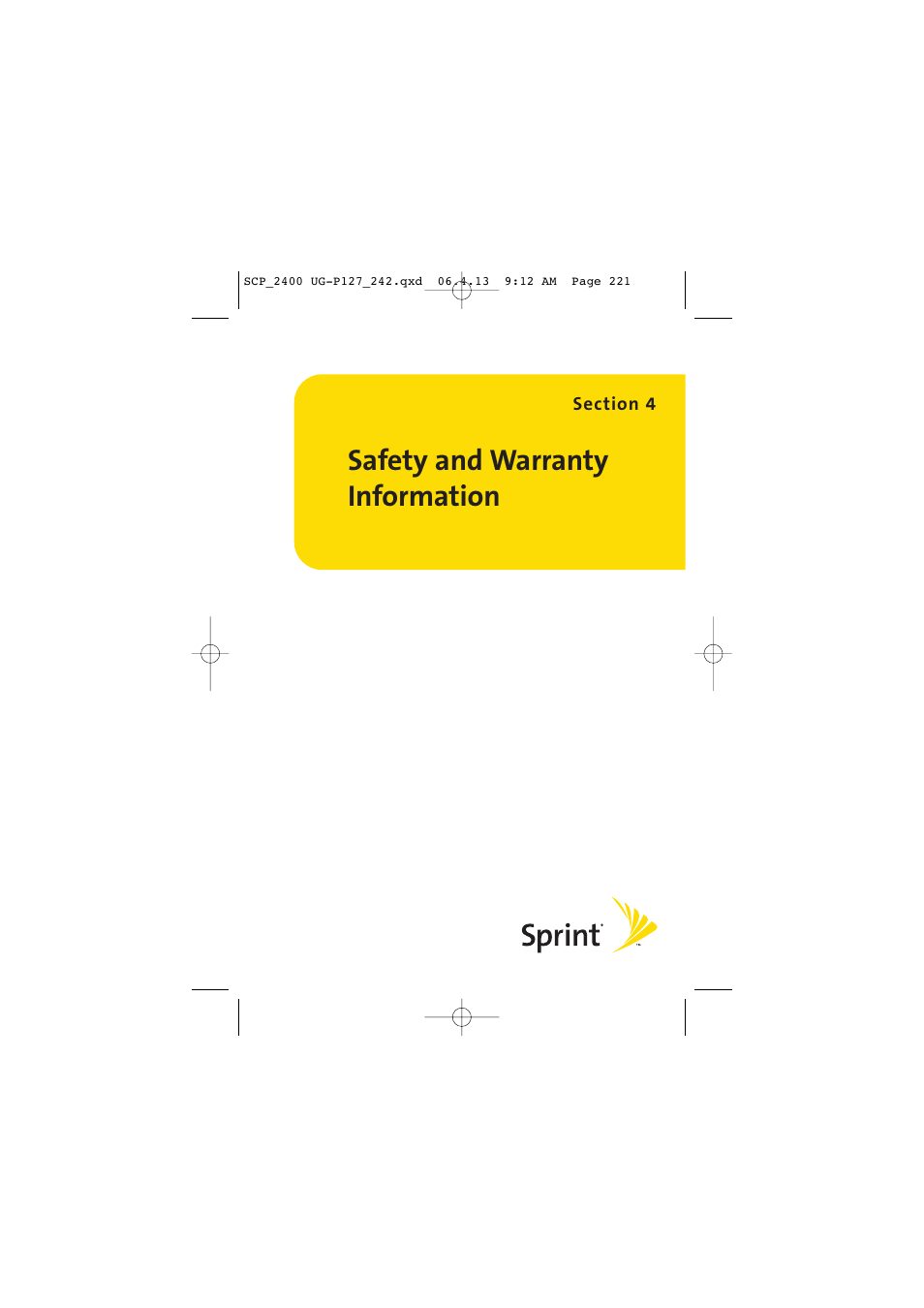 Safety and warranty information | Sprint Nextel SPRINT PCS VISION SCP-2400 User Manual | Page 237 / 256