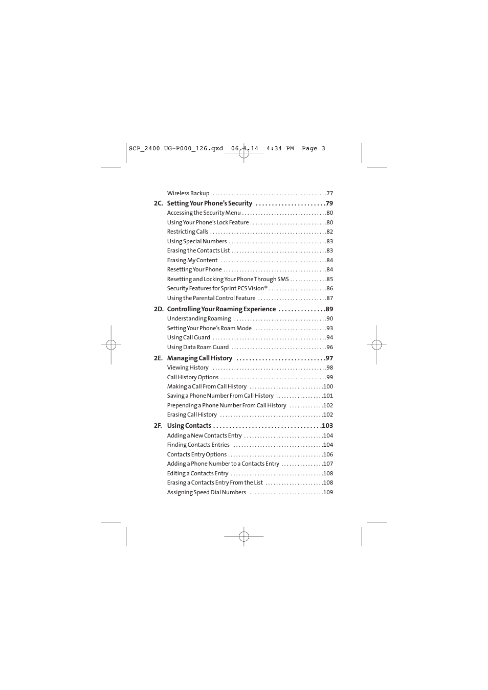 Sprint Nextel SPRINT PCS VISION SCP-2400 User Manual | Page 3 / 256