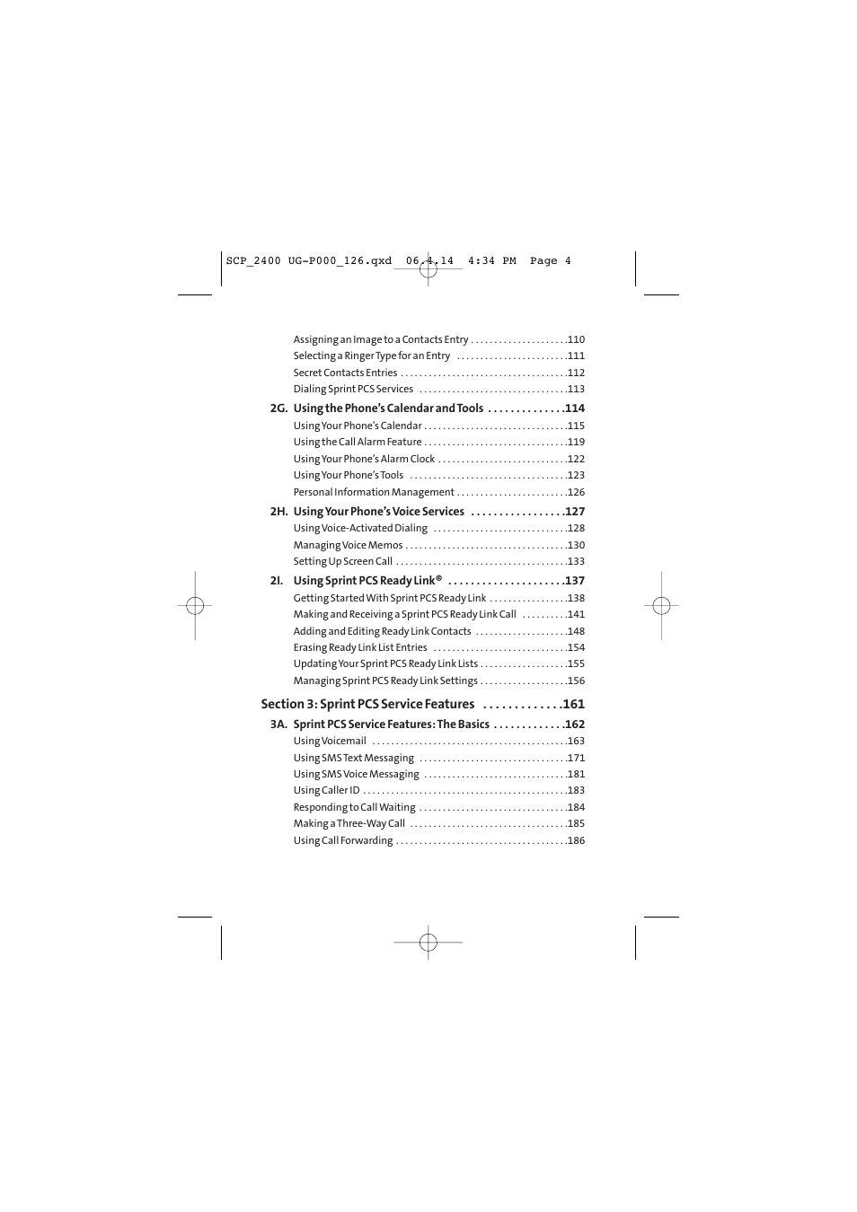 Sprint Nextel SPRINT PCS VISION SCP-2400 User Manual | Page 4 / 256