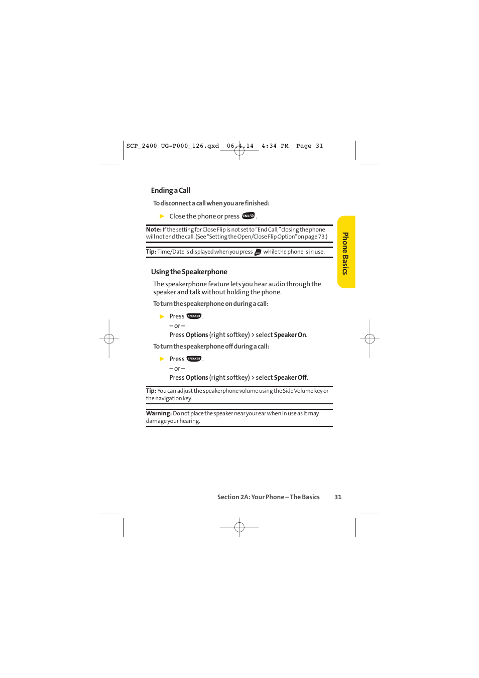 Phone basics | Sprint Nextel SPRINT PCS VISION SCP-2400 User Manual | Page 47 / 256