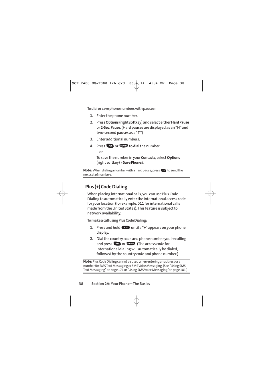 Plus (+) code dialing | Sprint Nextel SPRINT PCS VISION SCP-2400 User Manual | Page 54 / 256