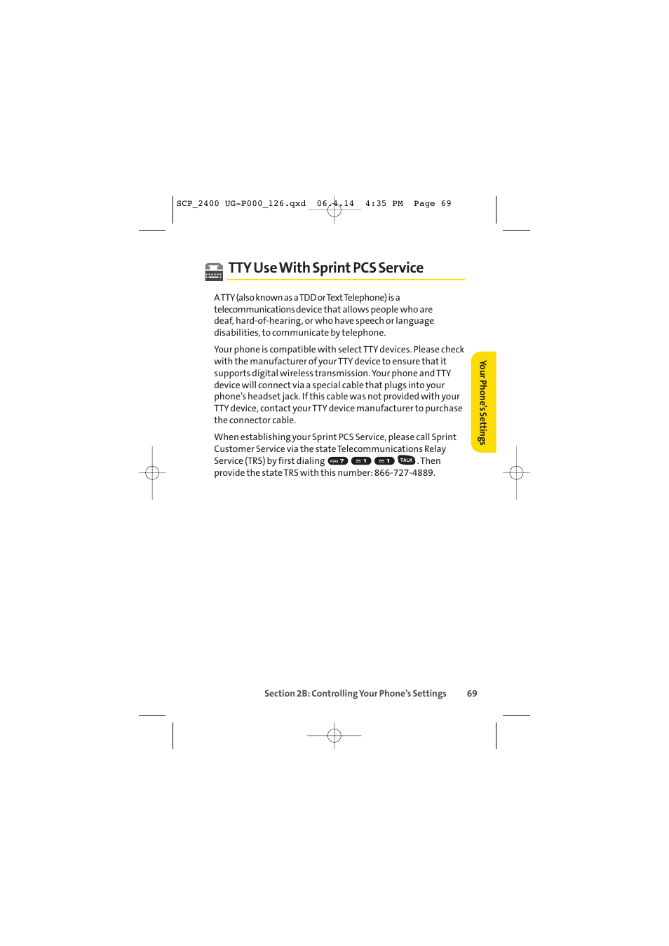 Tty use with sprint pcs service | Sprint Nextel SPRINT PCS VISION SCP-2400 User Manual | Page 85 / 256