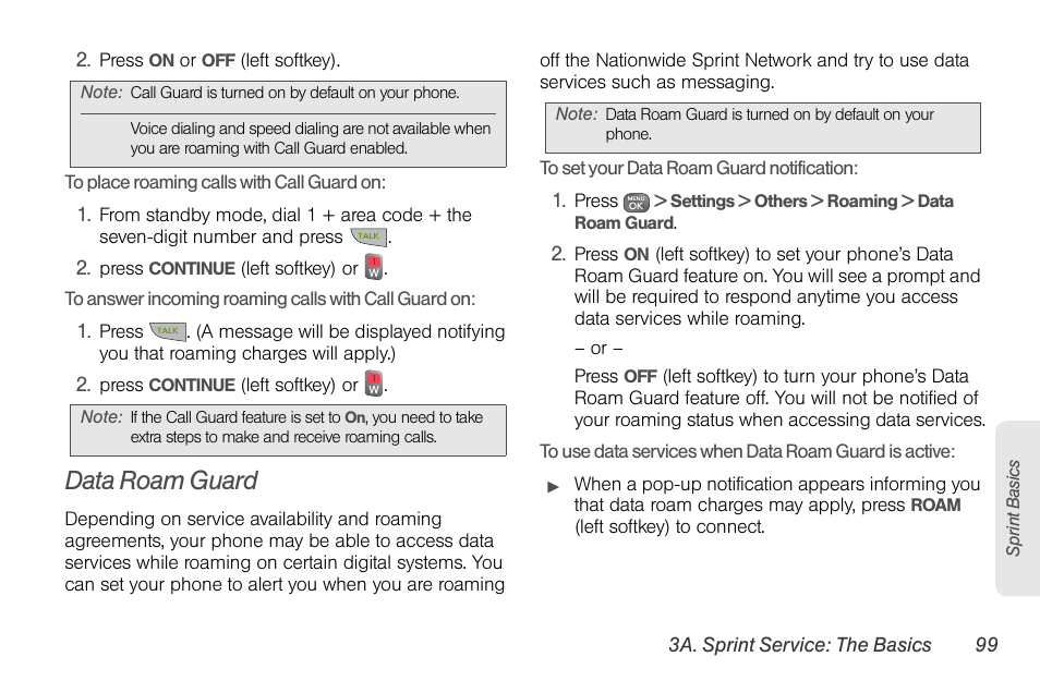 Data roam guard | Sprint Nextel LG Remarq UG_9a_070709 User Manual | Page 109 / 143