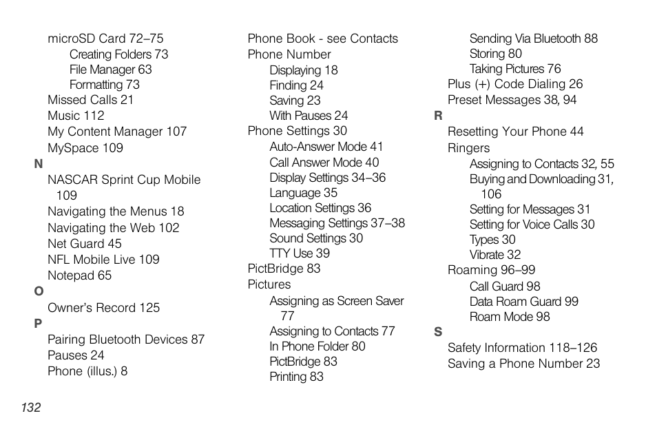 Sprint Nextel LG Remarq UG_9a_070709 User Manual | Page 142 / 143