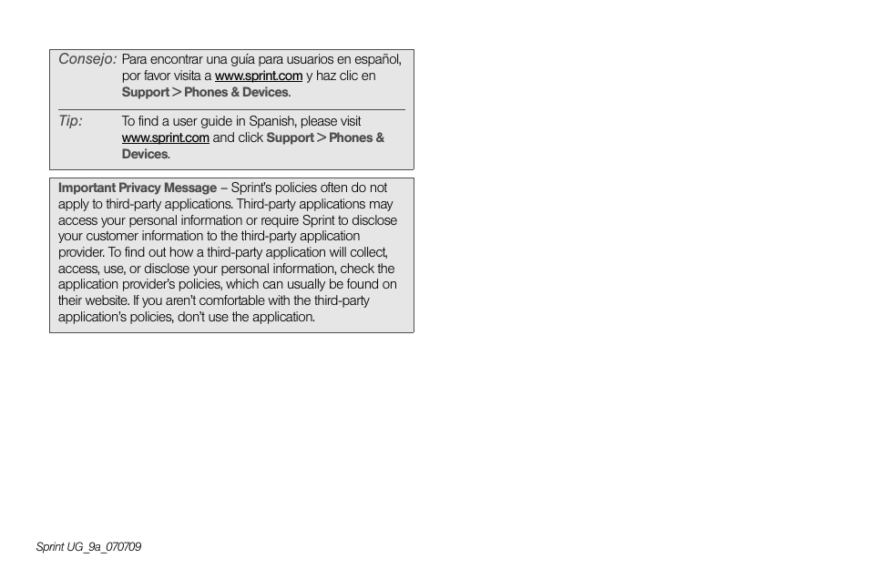 Sprint Nextel LG Remarq UG_9a_070709 User Manual | Page 2 / 143