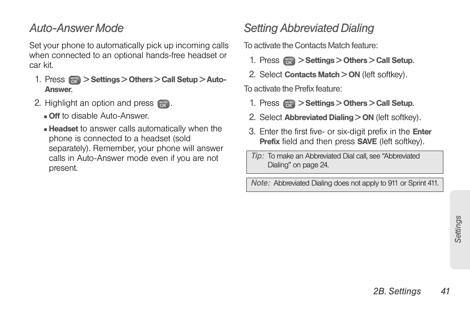 Auto-answer mode, Setting abbreviated dialing | Sprint Nextel LG Remarq UG_9a_070709 User Manual | Page 51 / 143