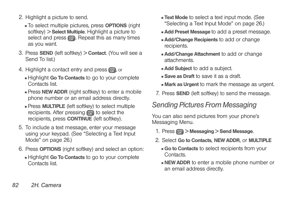 Sending pictures from messaging | Sprint Nextel LG Remarq UG_9a_070709 User Manual | Page 92 / 143