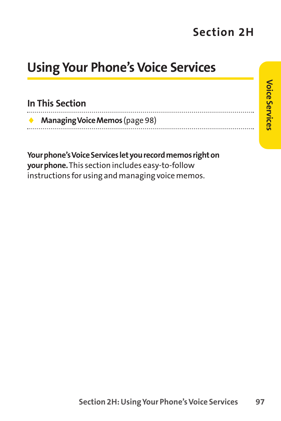 Using your phone’s voice ser, Using your phone’s voice services | Sprint Nextel H 11/07 User Manual | Page 114 / 219