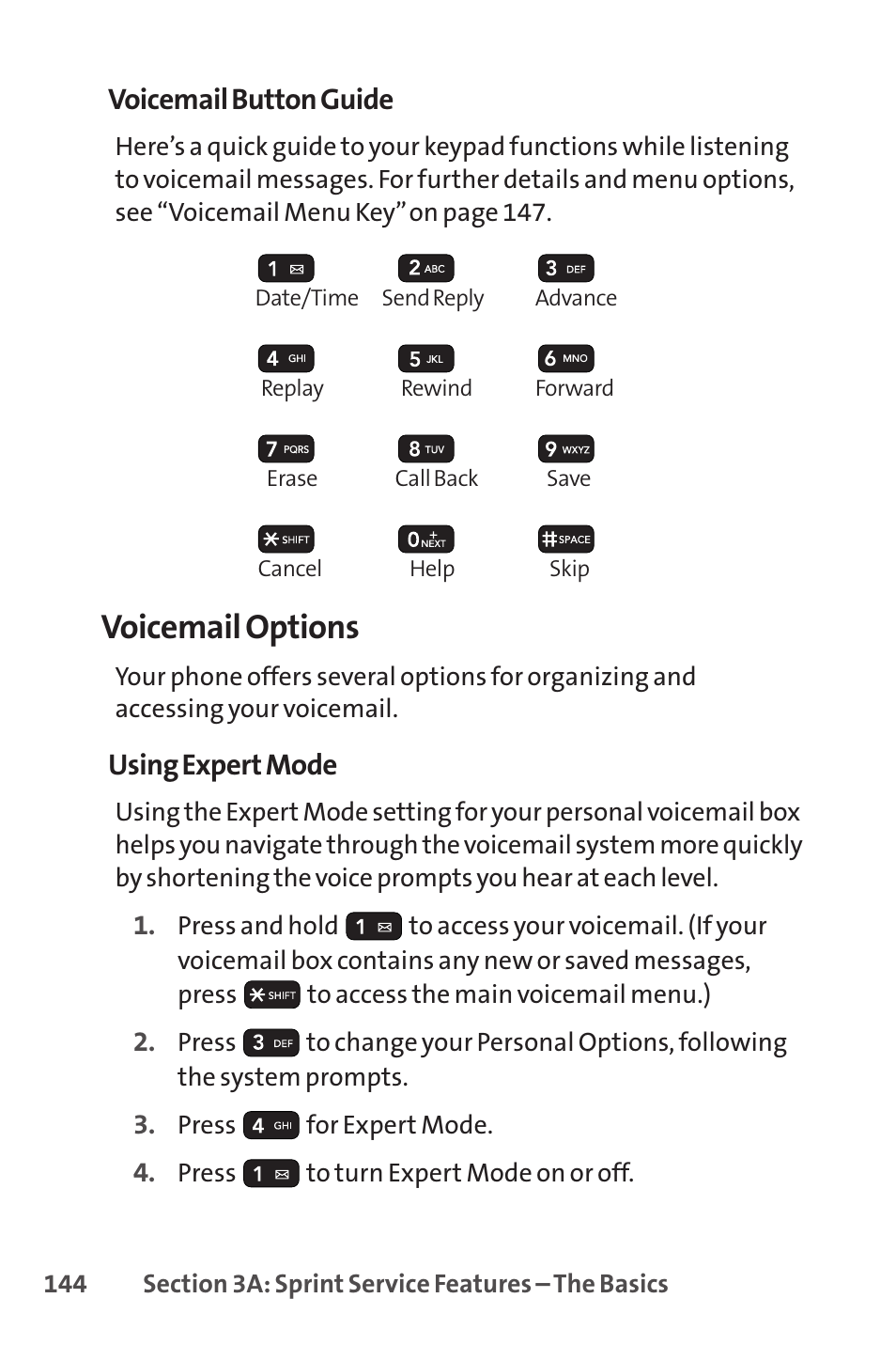 Voicemail options | Sprint Nextel H 11/07 User Manual | Page 161 / 219