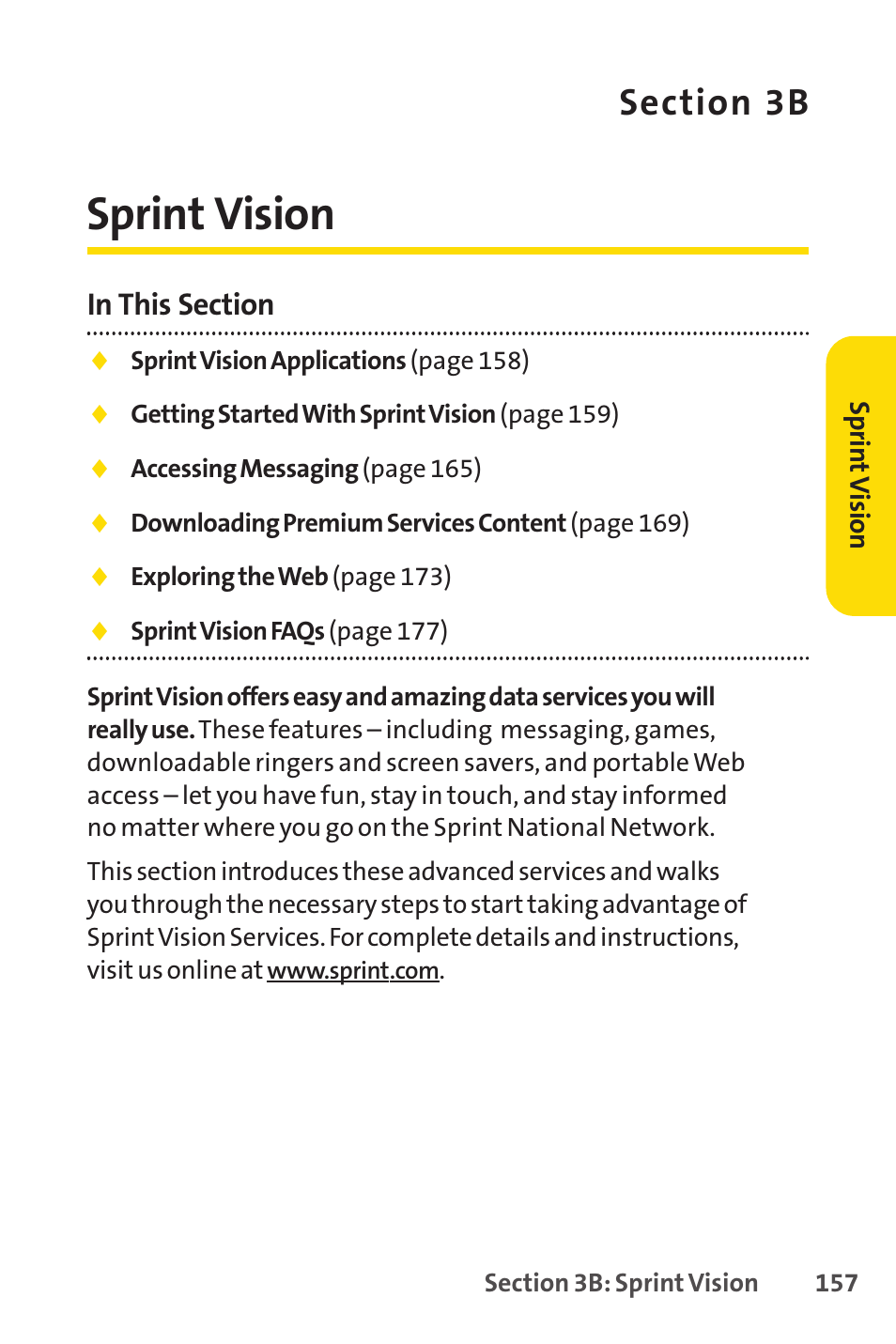 Sprint vision | Sprint Nextel H 11/07 User Manual | Page 174 / 219