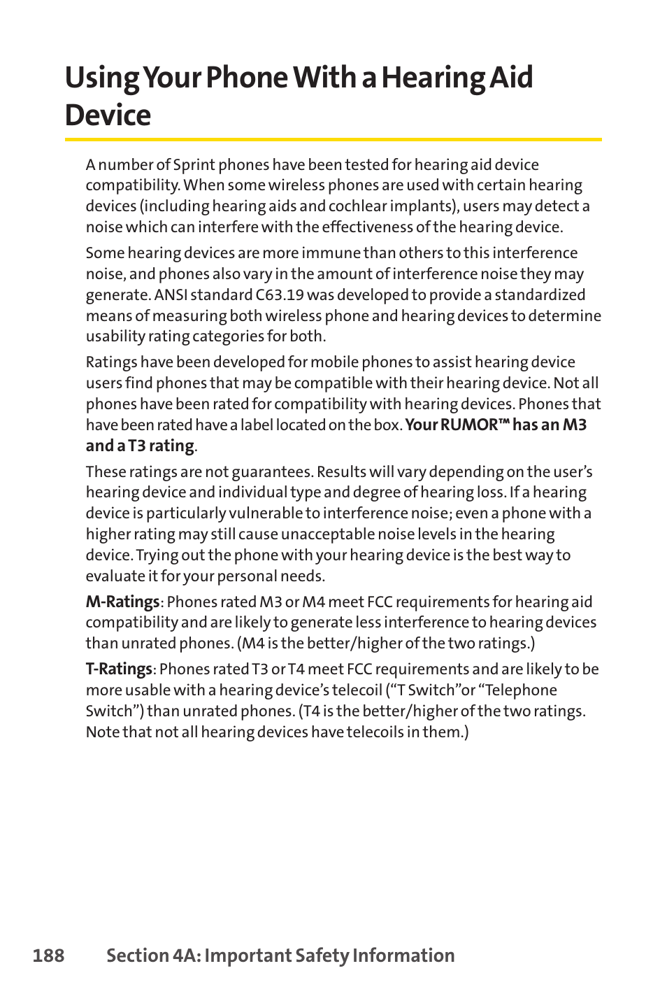 Using your phone with a hear, Using your phone with a hearing aid device | Sprint Nextel H 11/07 User Manual | Page 205 / 219