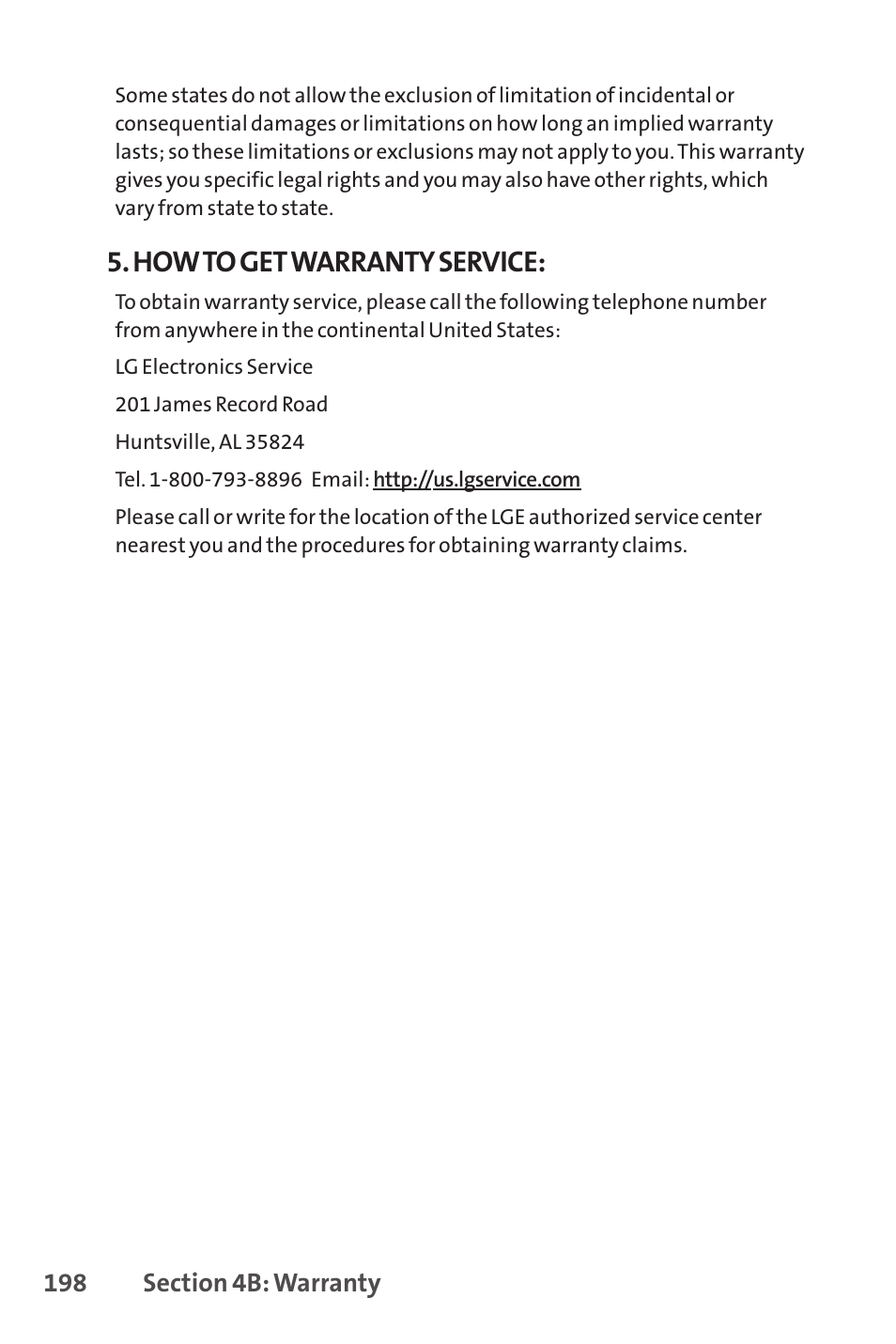 How to get warranty service | Sprint Nextel H 11/07 User Manual | Page 215 / 219