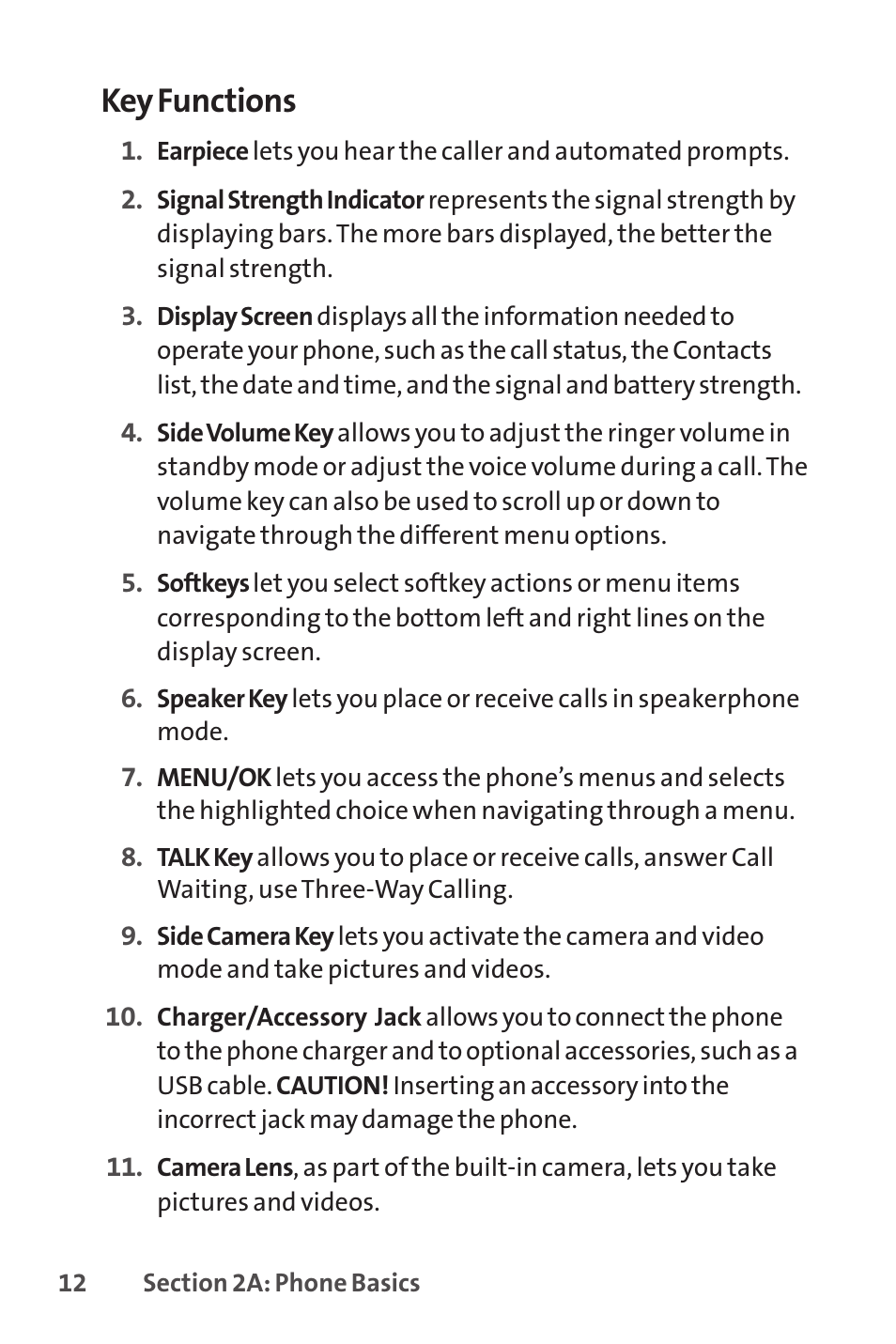 Key functions | Sprint Nextel H 11/07 User Manual | Page 29 / 219