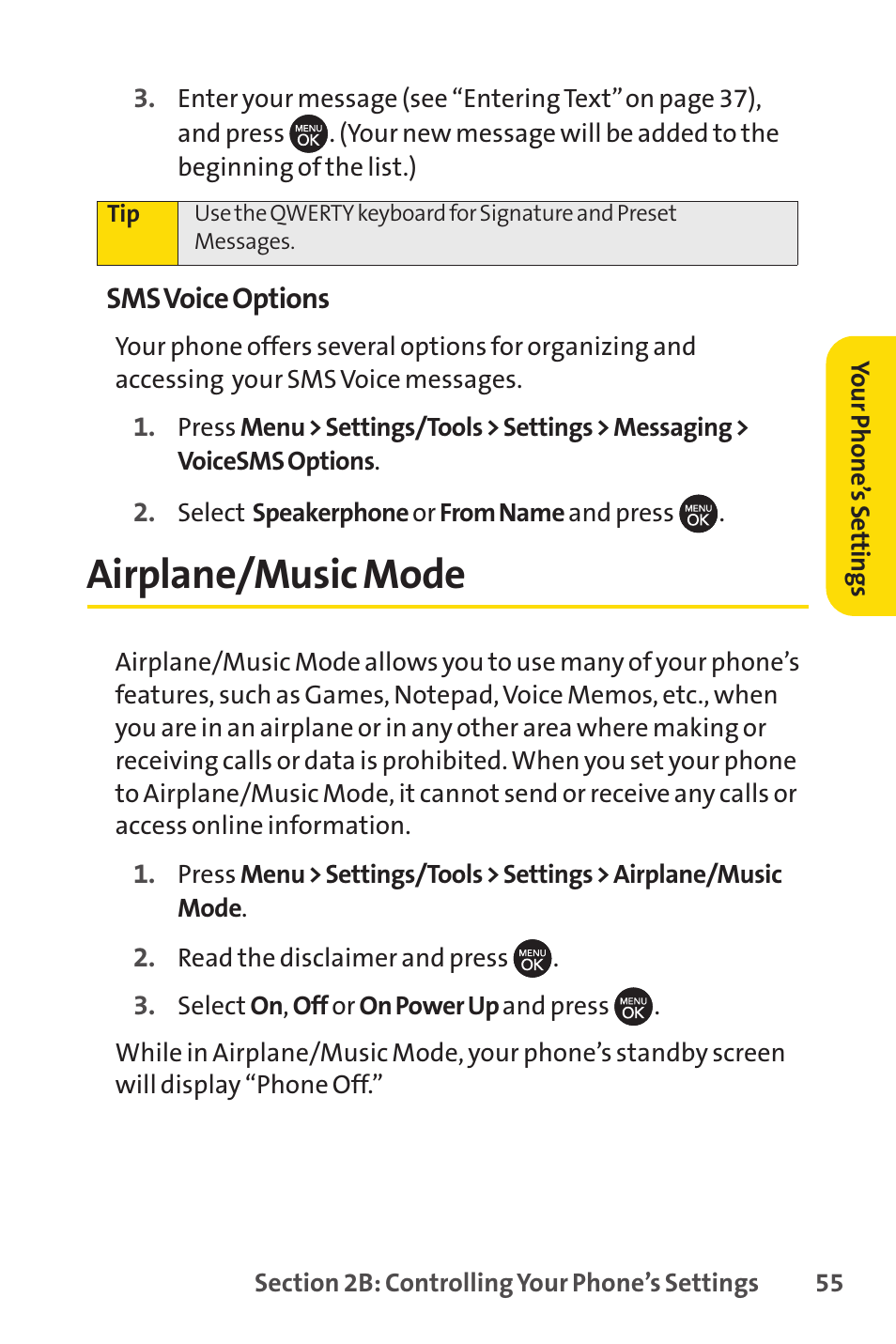 Airplane/music mode | Sprint Nextel H 11/07 User Manual | Page 72 / 219