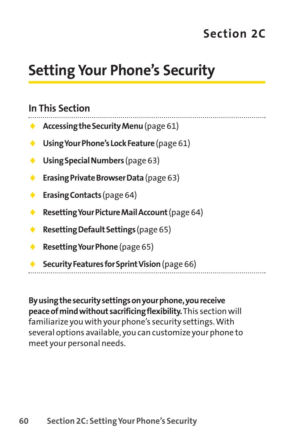 Setting your phone’s security | Sprint Nextel H 11/07 User Manual | Page 77 / 219