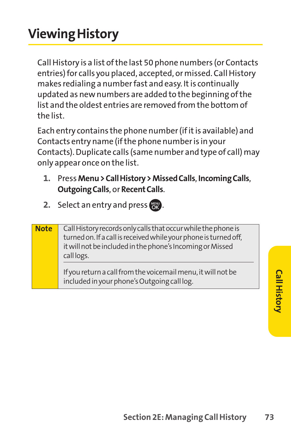 Viewing history | Sprint Nextel H 11/07 User Manual | Page 90 / 219