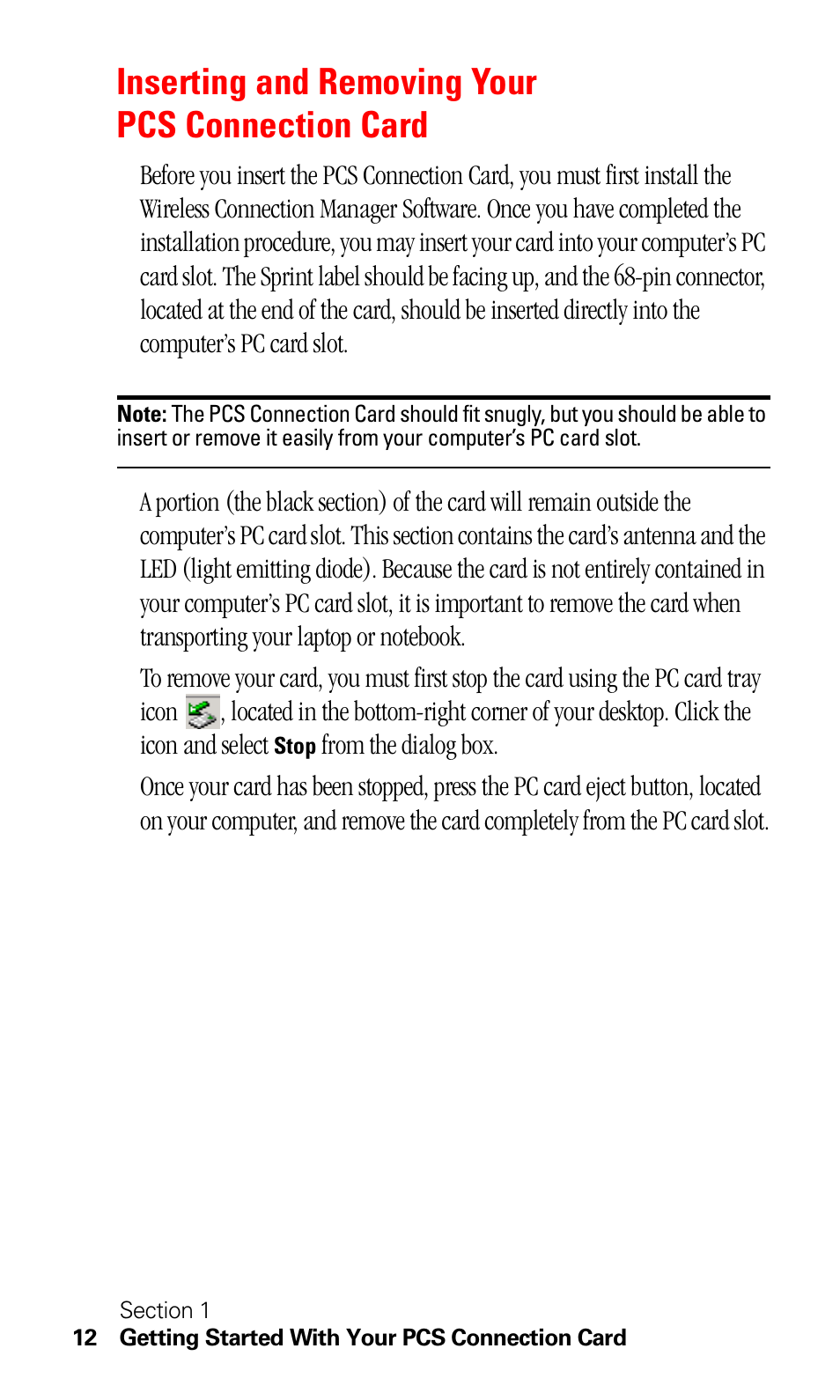 Inserting and removing your pcs connection card | Sprint Nextel C201 User Manual | Page 16 / 92