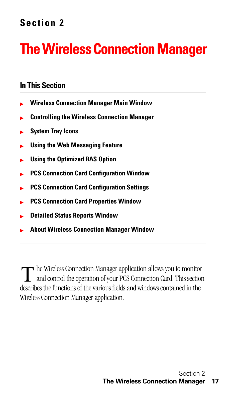 The wireless connection manager | Sprint Nextel C201 User Manual | Page 21 / 92