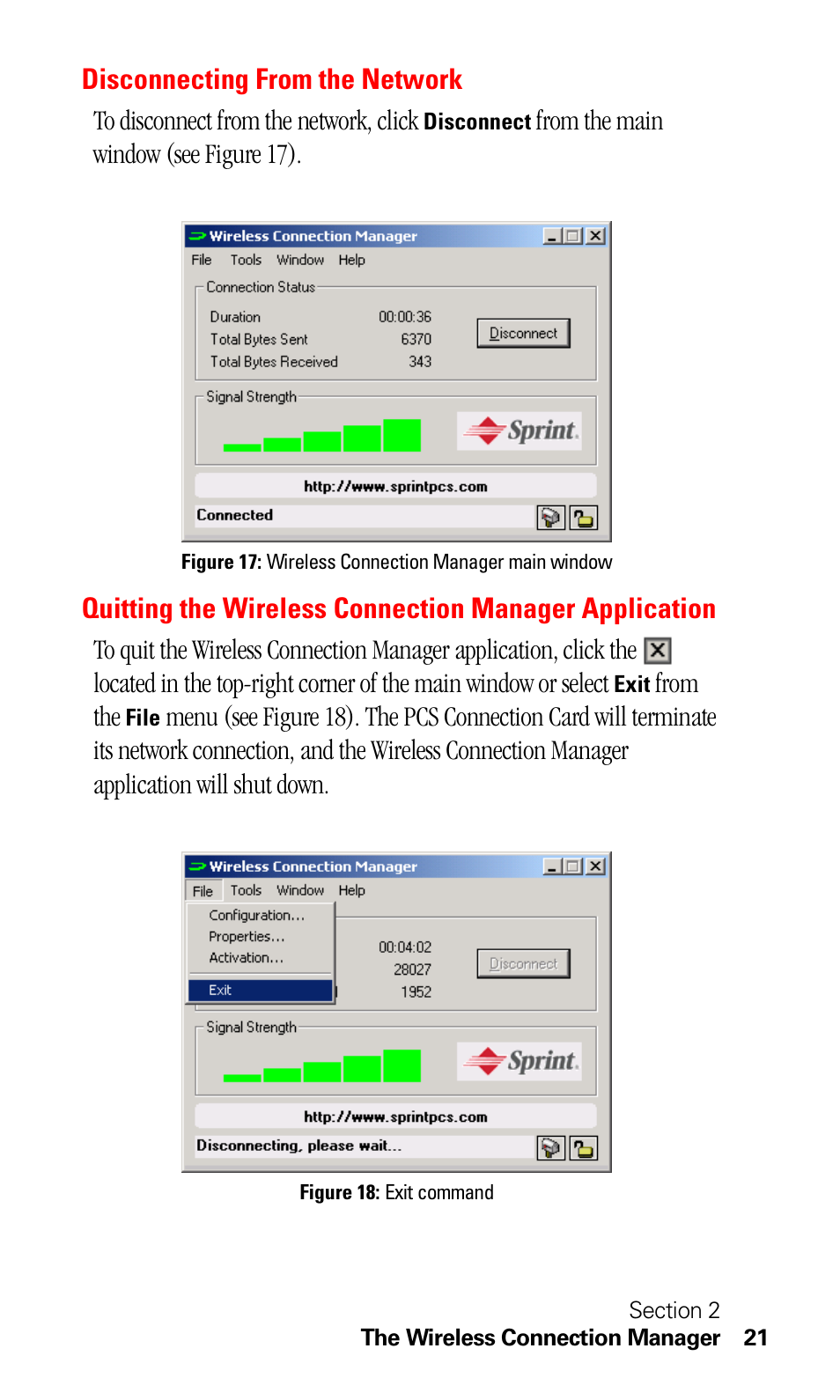 Disconnecting from the network | Sprint Nextel C201 User Manual | Page 25 / 92