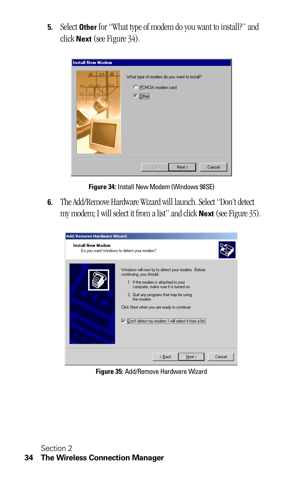 Select, See figure 34), See figure 35 ) | Sprint Nextel C201 User Manual | Page 38 / 92