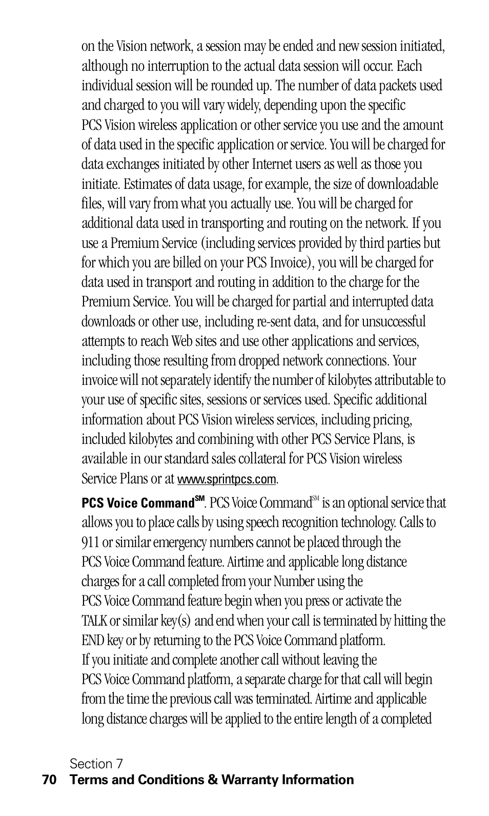 Pcs voice command | Sprint Nextel C201 User Manual | Page 74 / 92