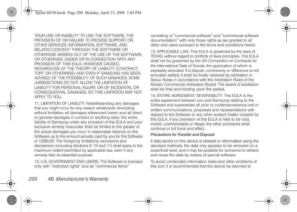 Samsung SPH-M550ZKASPR User Manual | Page 214 / 224