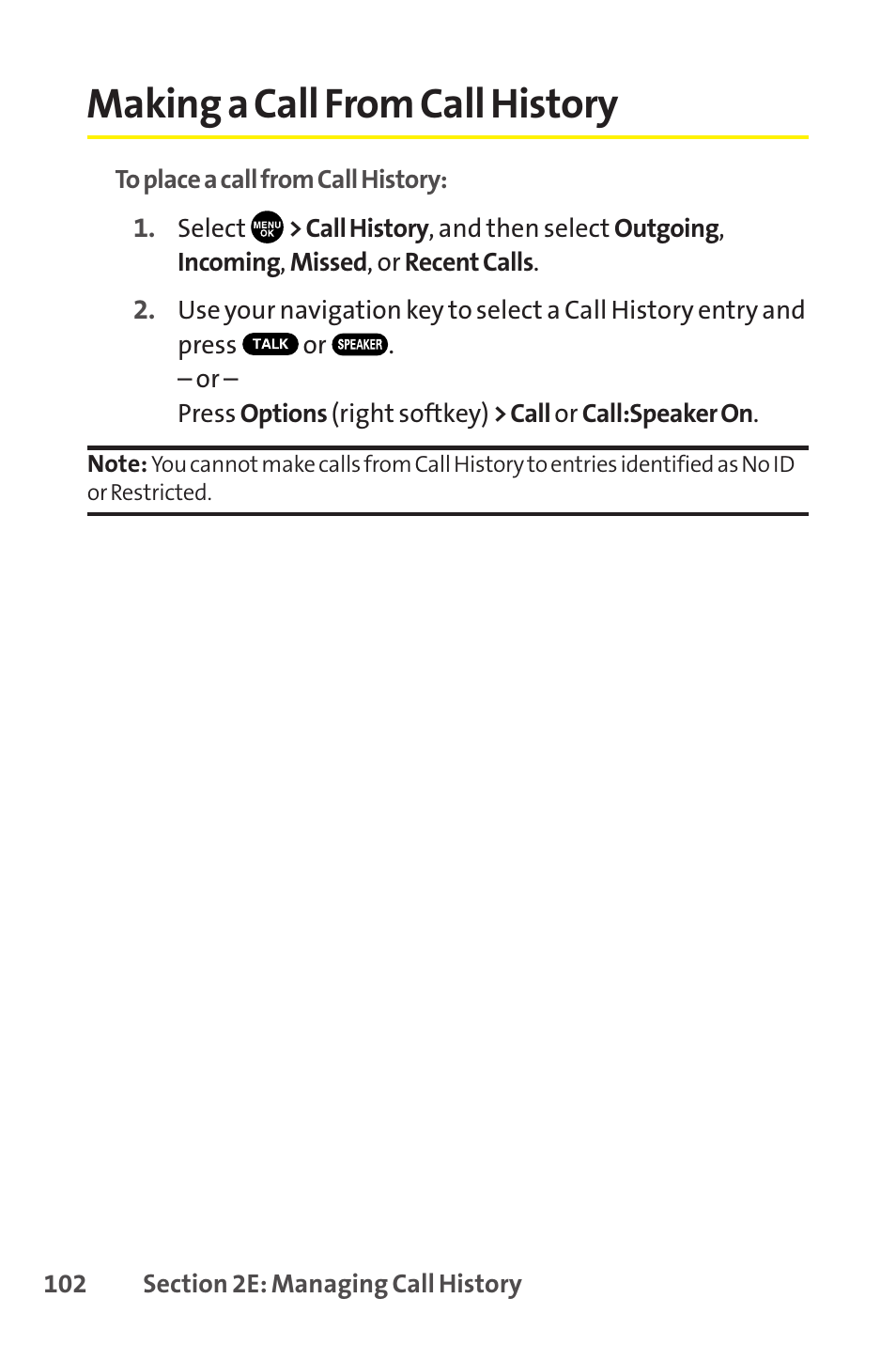 Making a call from call history | Sprint Nextel SCP-8400 User Manual | Page 118 / 282