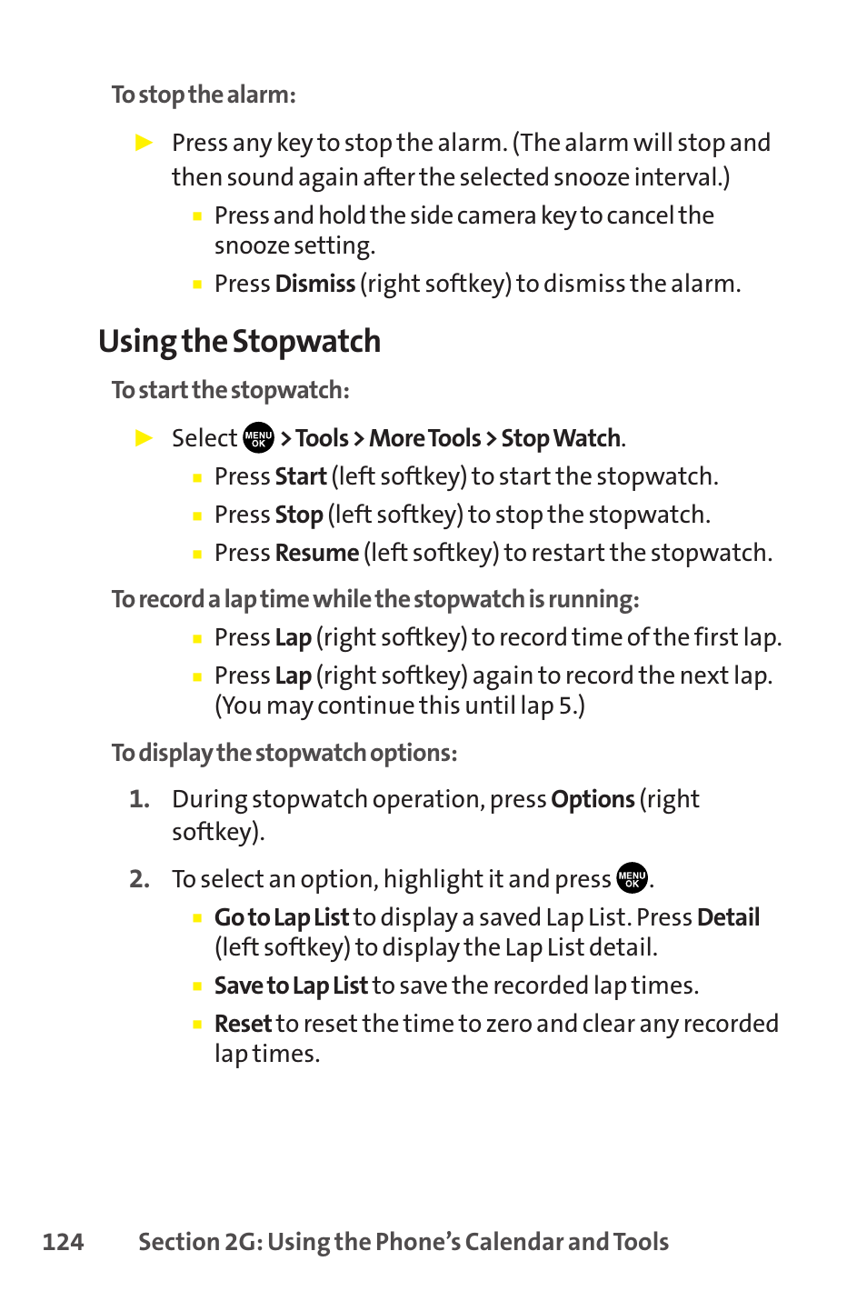 Using the stopwatch | Sprint Nextel SCP-8400 User Manual | Page 140 / 282