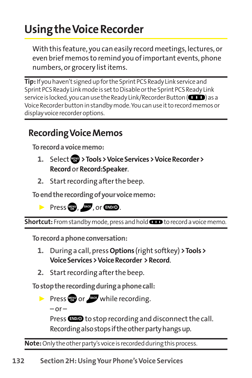 Using the voice recorder | Sprint Nextel SCP-8400 User Manual | Page 148 / 282