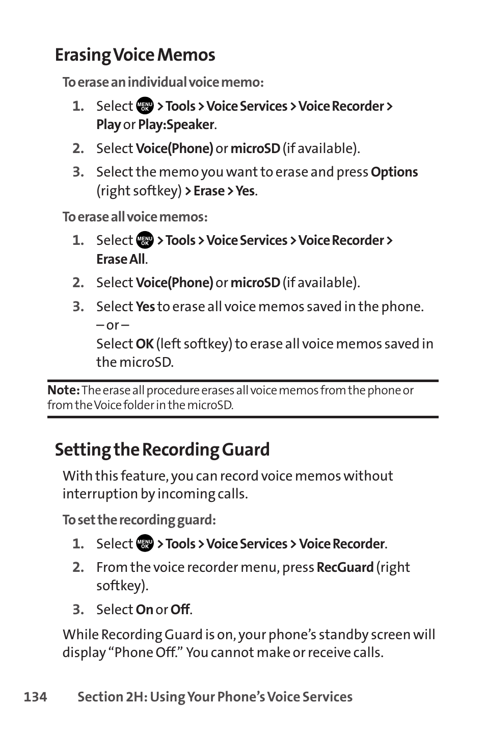 Setting the recording guard | Sprint Nextel SCP-8400 User Manual | Page 150 / 282