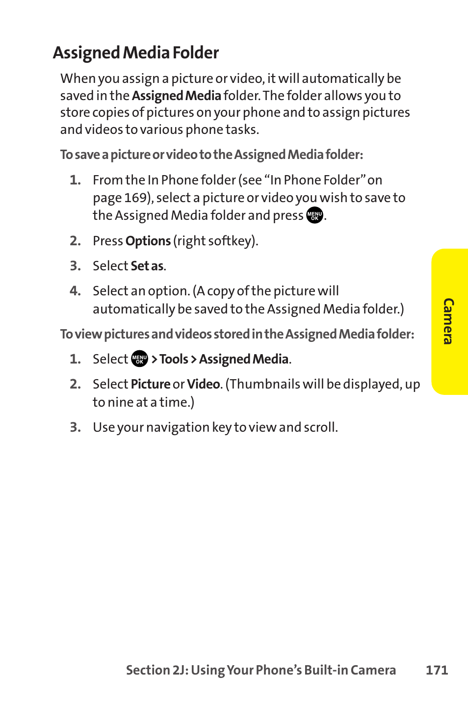 Assigned media folder | Sprint Nextel SCP-8400 User Manual | Page 187 / 282