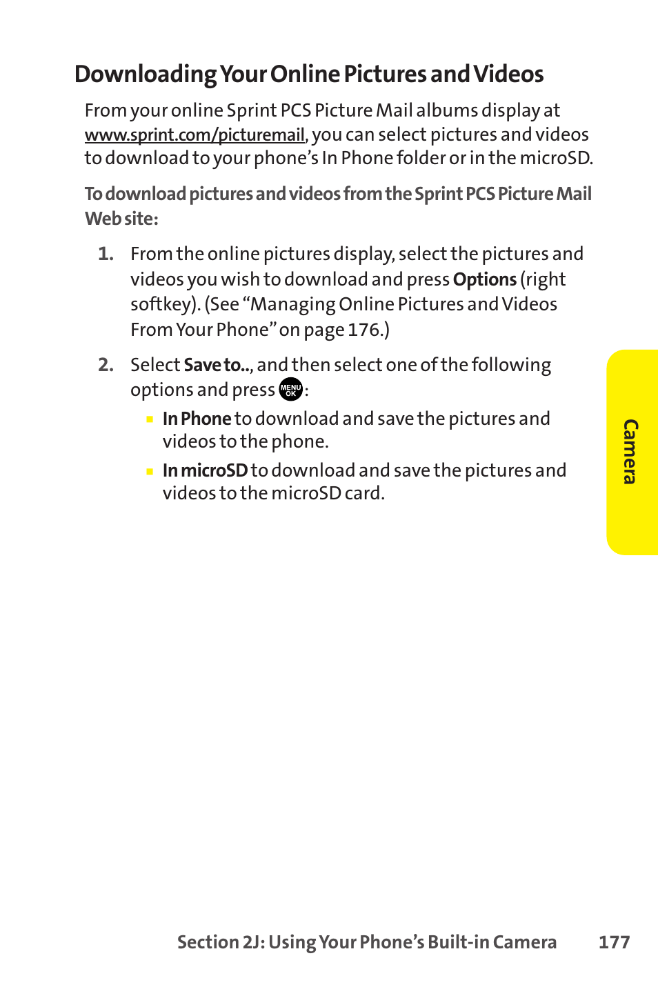 Downloading your online pictures and videos | Sprint Nextel SCP-8400 User Manual | Page 193 / 282