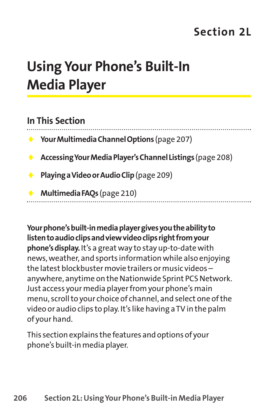 2l. using your phone ’s built-in media player, 2l. using your phone’s built-in media player, Using your phone’s built-in media player | Sprint Nextel SCP-8400 User Manual | Page 222 / 282