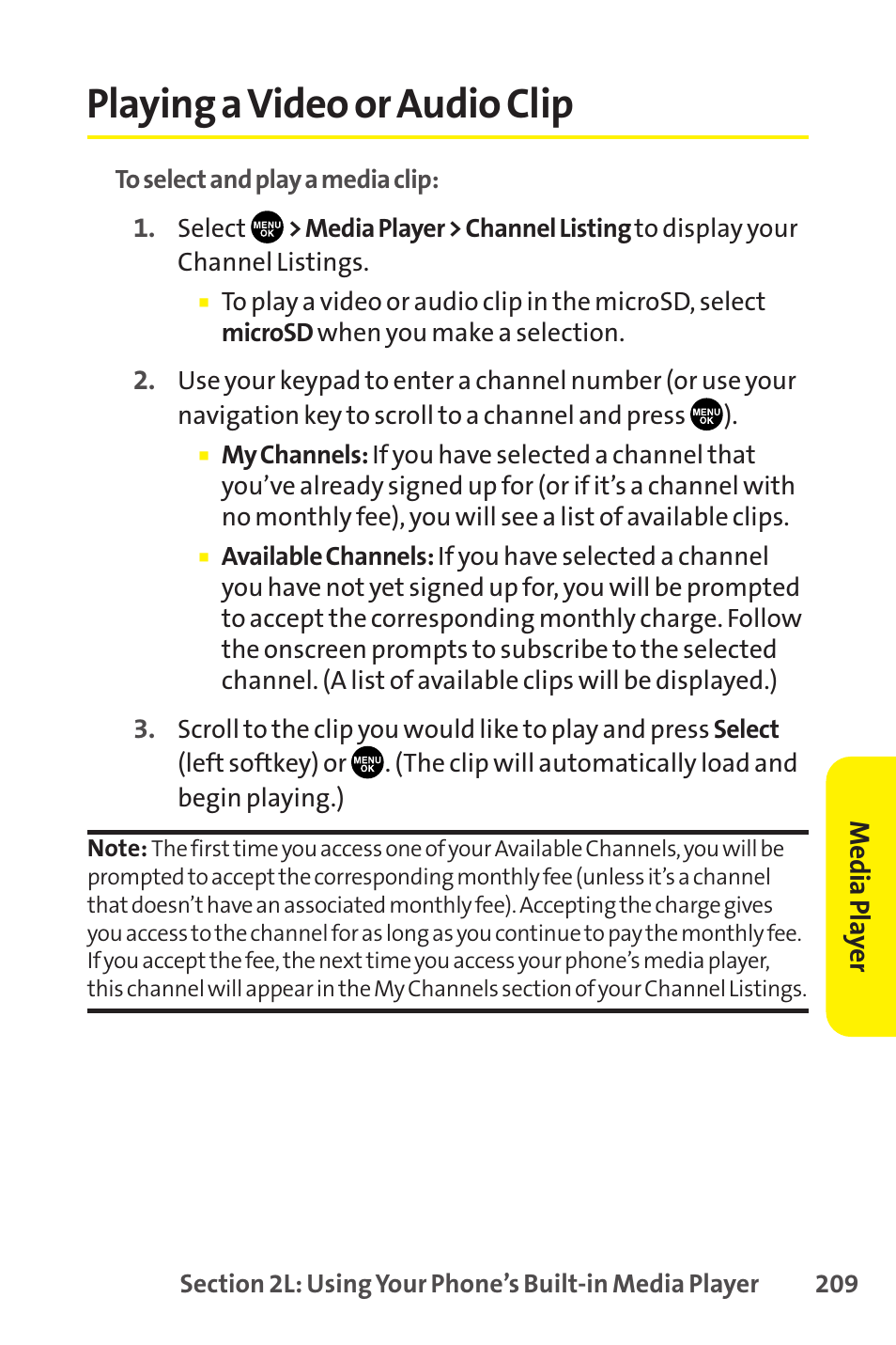 Playing a video or audio clip | Sprint Nextel SCP-8400 User Manual | Page 225 / 282