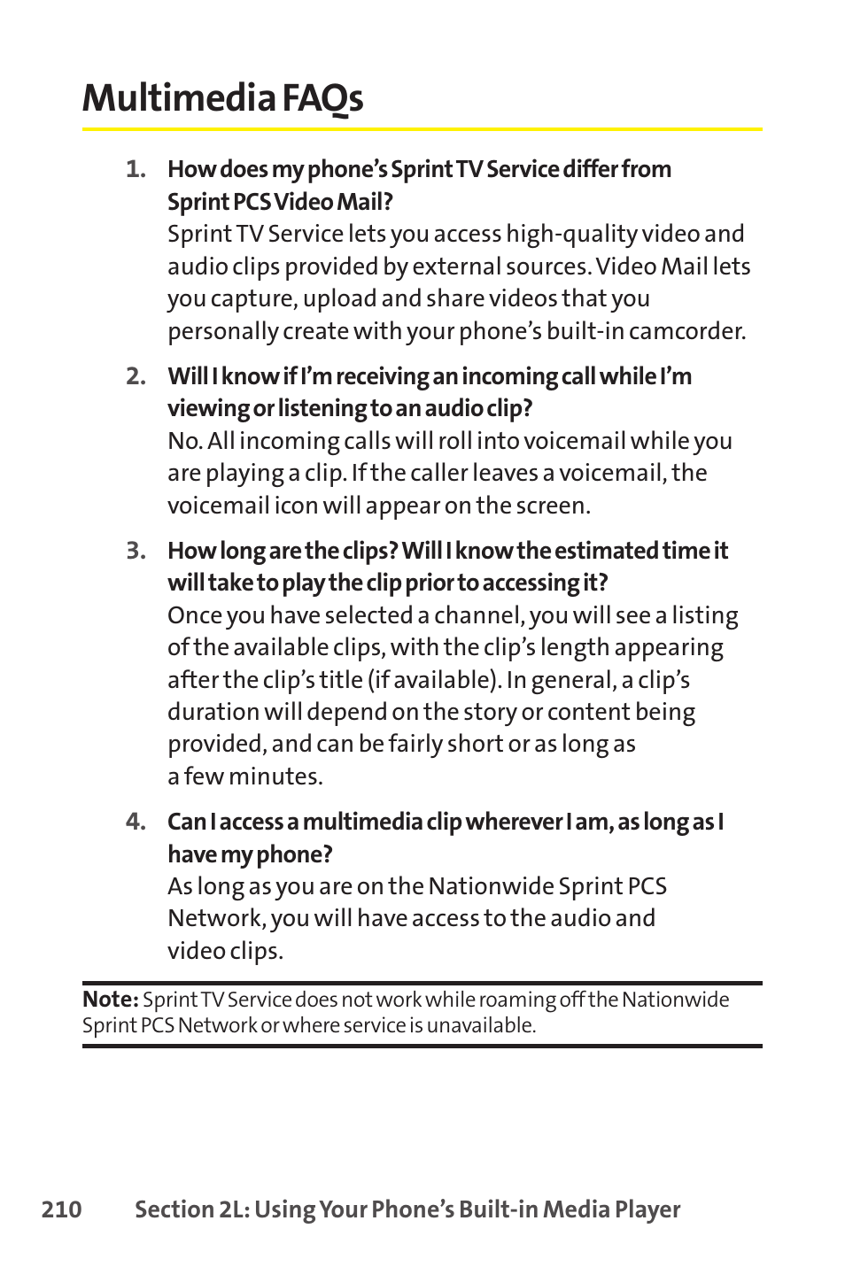 Multimedia faqs | Sprint Nextel SCP-8400 User Manual | Page 226 / 282