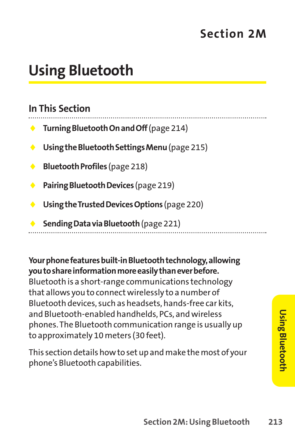 2m. using bluetooth, Using bluetooth | Sprint Nextel SCP-8400 User Manual | Page 229 / 282