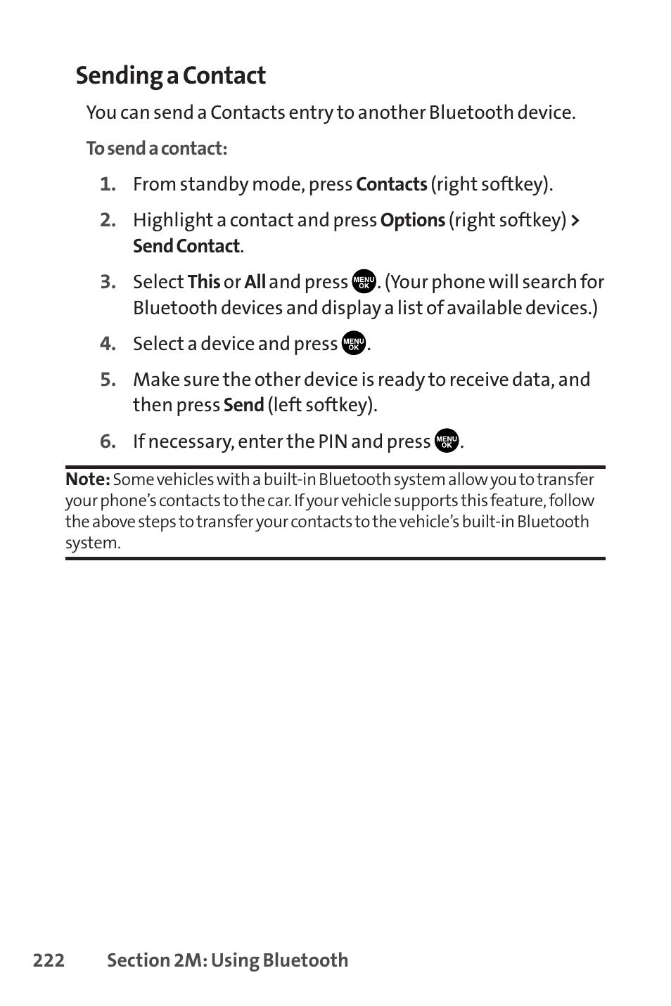 Sending a contact | Sprint Nextel SCP-8400 User Manual | Page 238 / 282