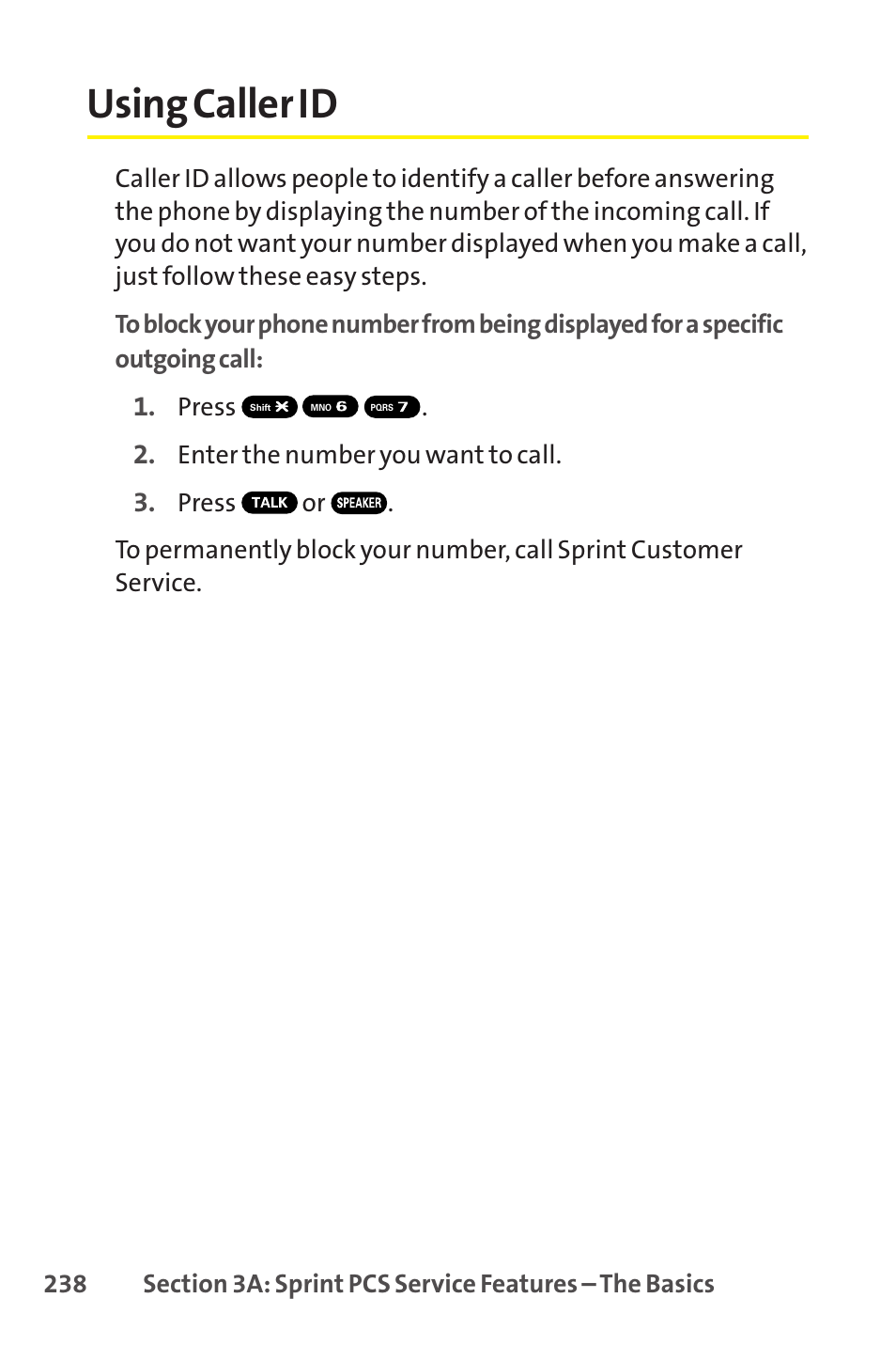 Using caller id | Sprint Nextel SCP-8400 User Manual | Page 254 / 282