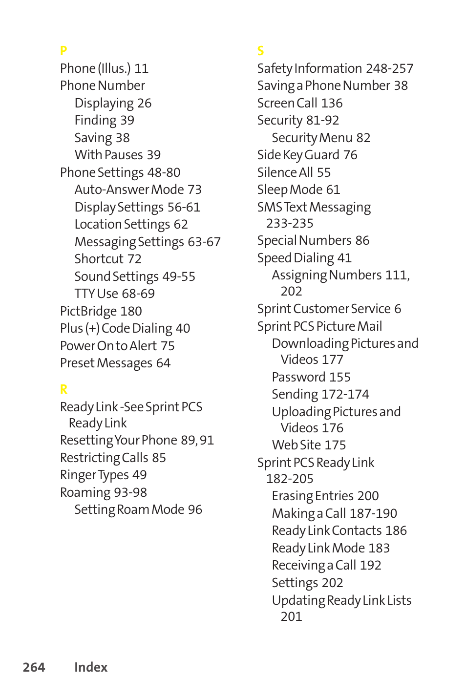 Sprint Nextel SCP-8400 User Manual | Page 280 / 282