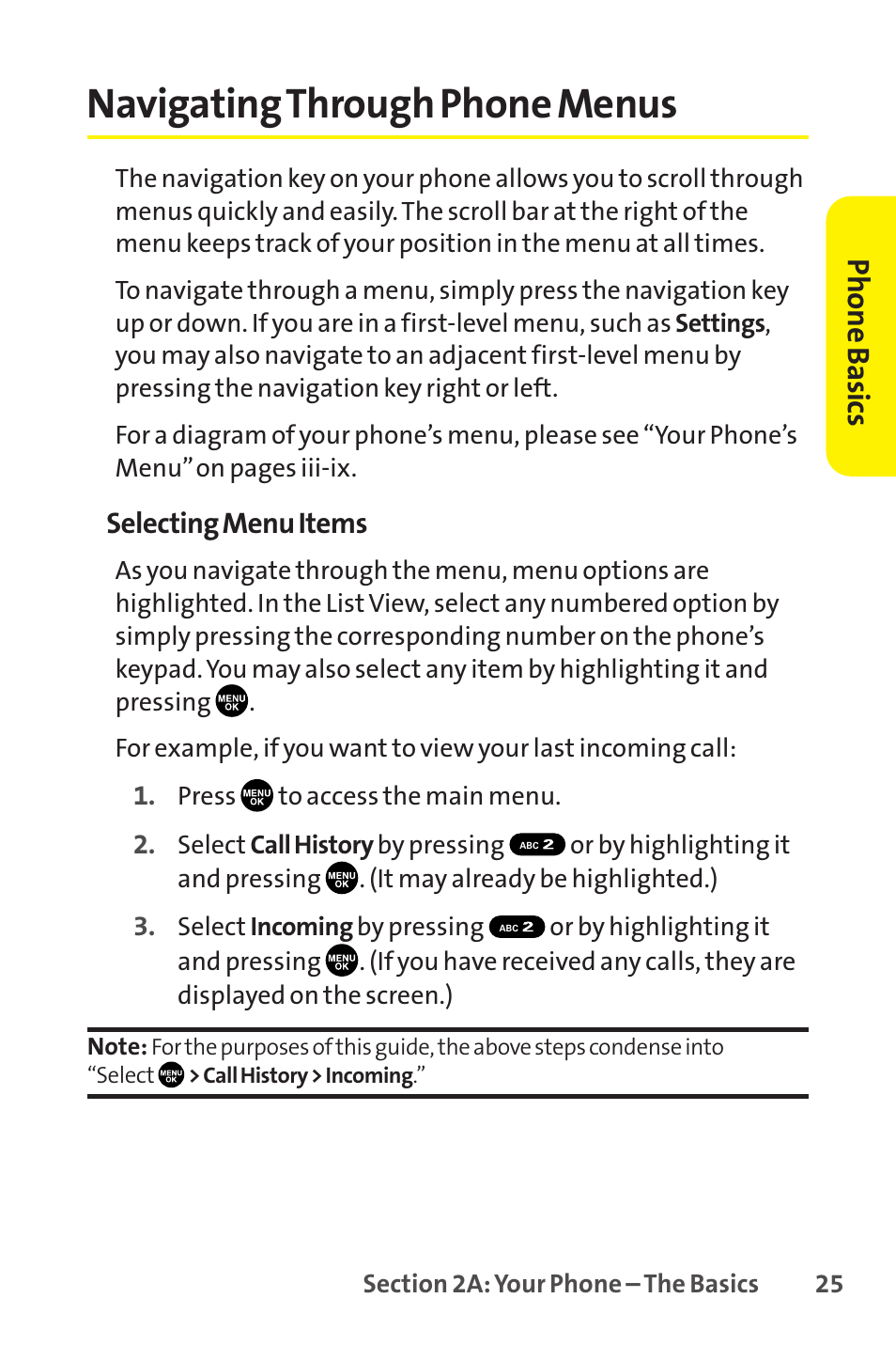 Navigating through phone menus, Phone basics | Sprint Nextel SCP-8400 User Manual | Page 41 / 282