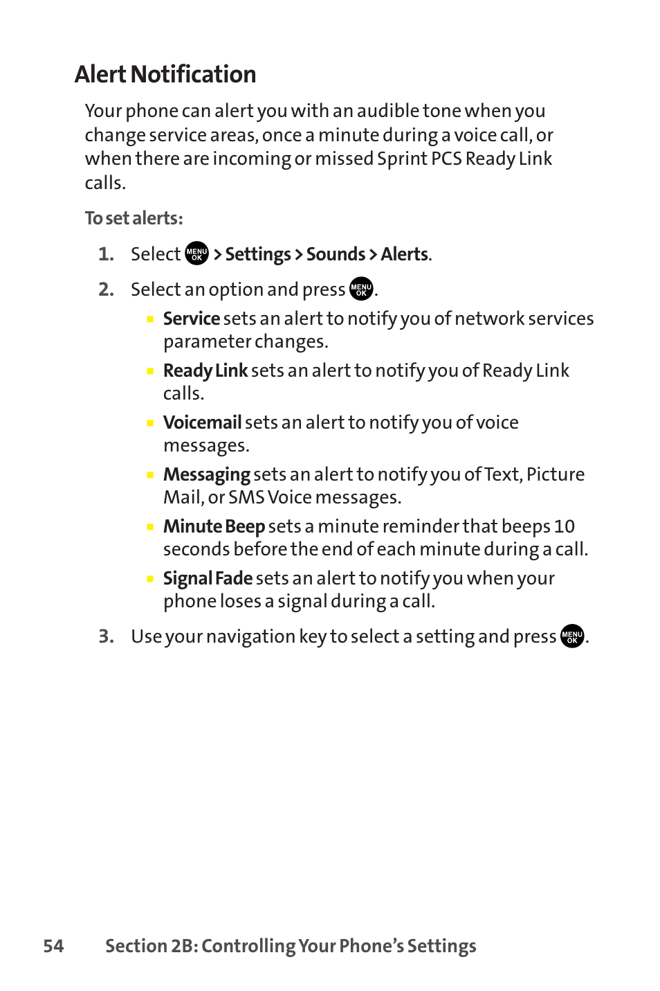 Alert notification | Sprint Nextel SCP-8400 User Manual | Page 70 / 282