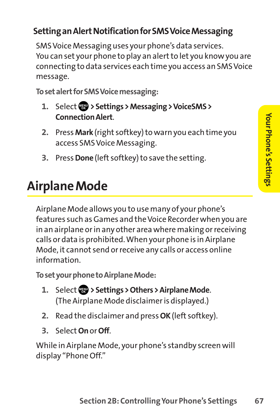 Airplane mode | Sprint Nextel SCP-8400 User Manual | Page 83 / 282