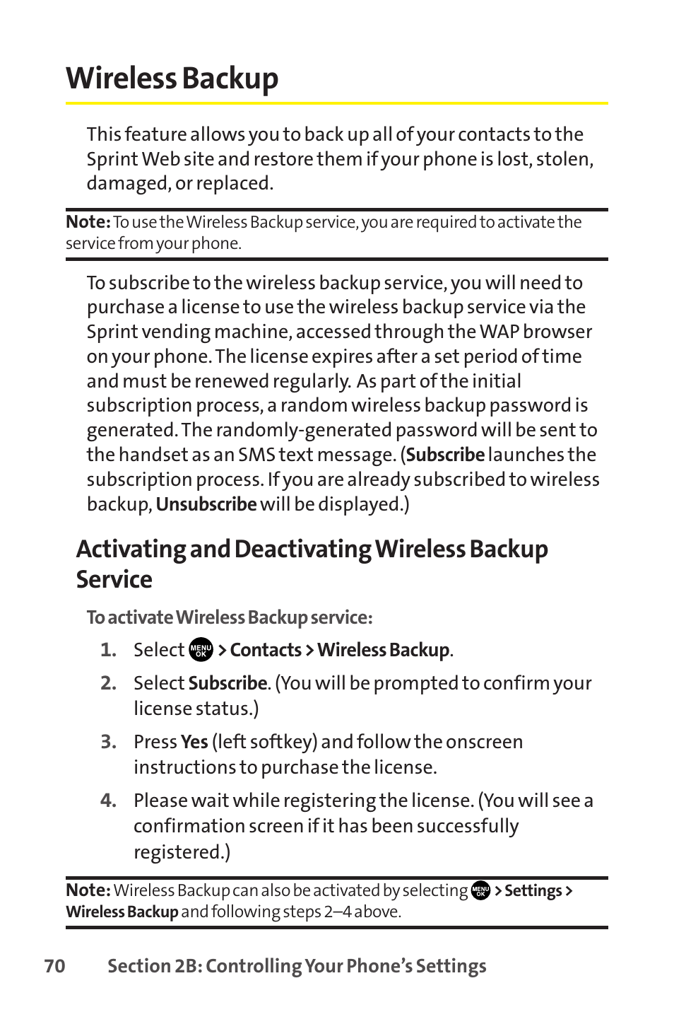 Wireless backup | Sprint Nextel SCP-8400 User Manual | Page 86 / 282