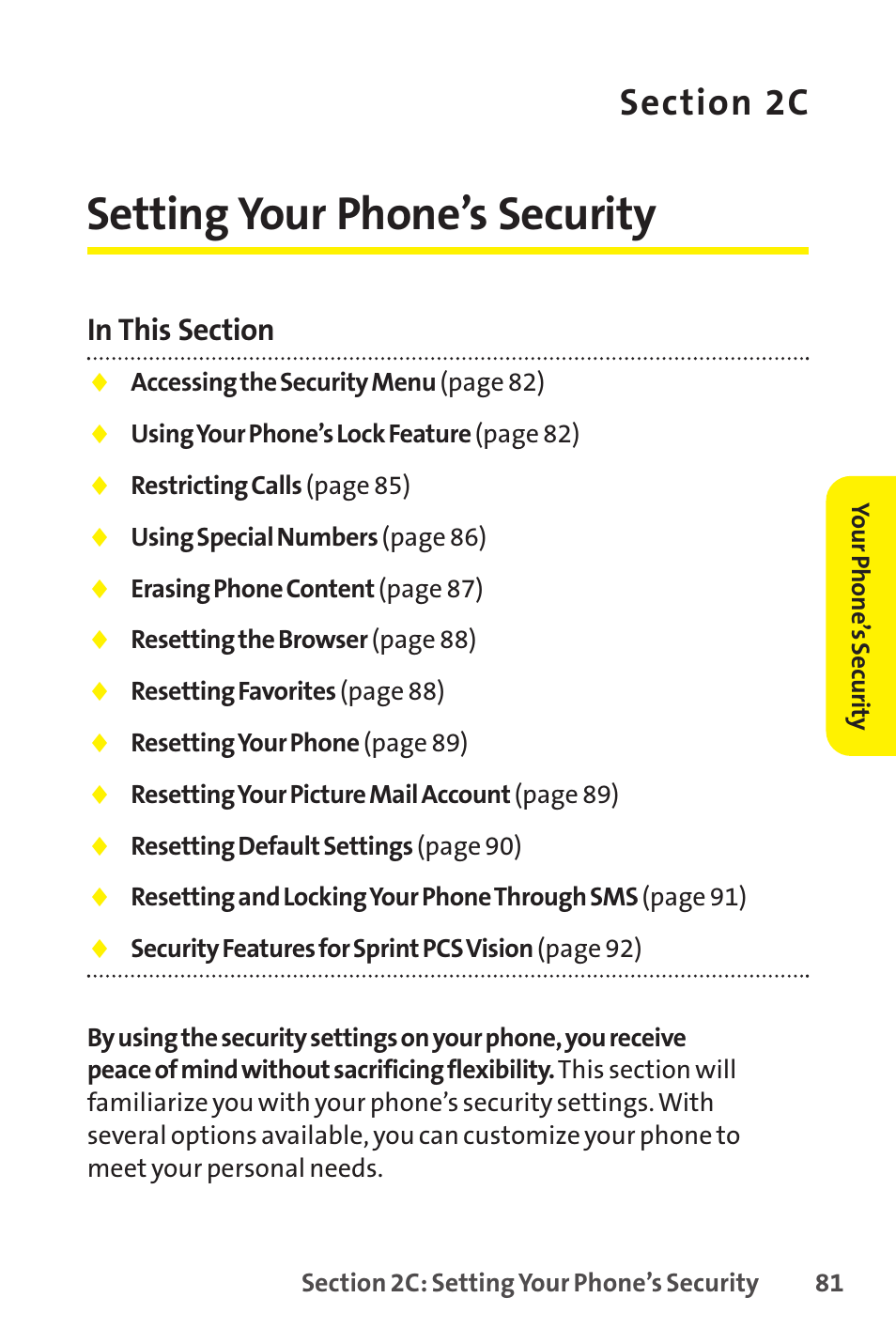 2c. setting your phone ’s security, 2c. setting your phone’s security, Setting your phone’s security | Sprint Nextel SCP-8400 User Manual | Page 97 / 282