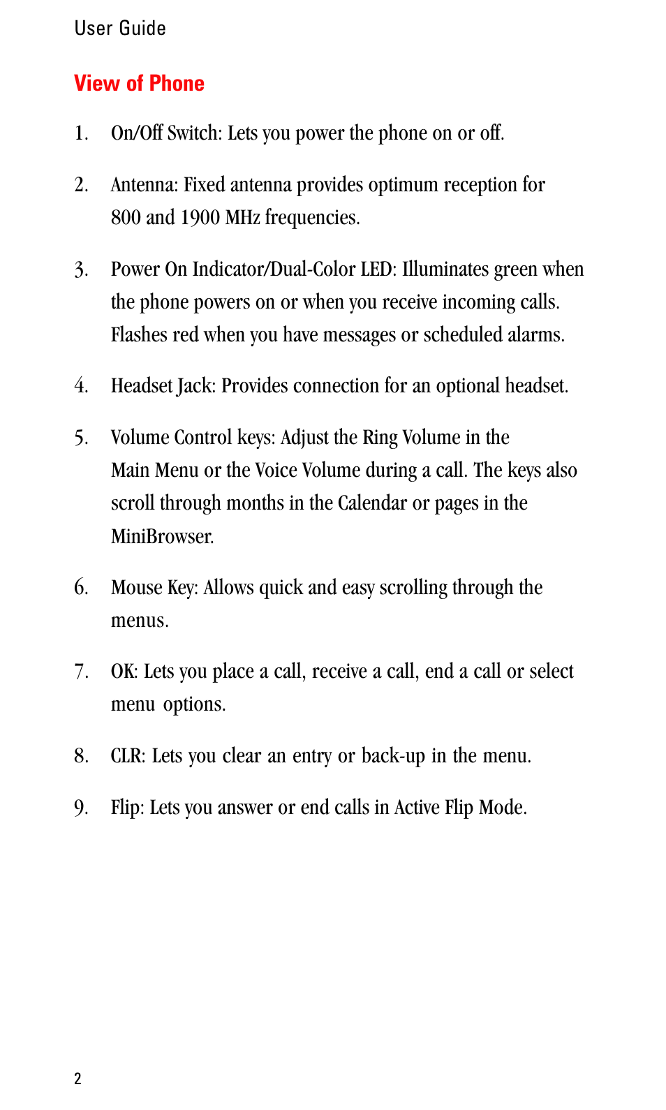 View of phone | Sprint Nextel LA990009-0462 User Manual | Page 14 / 108