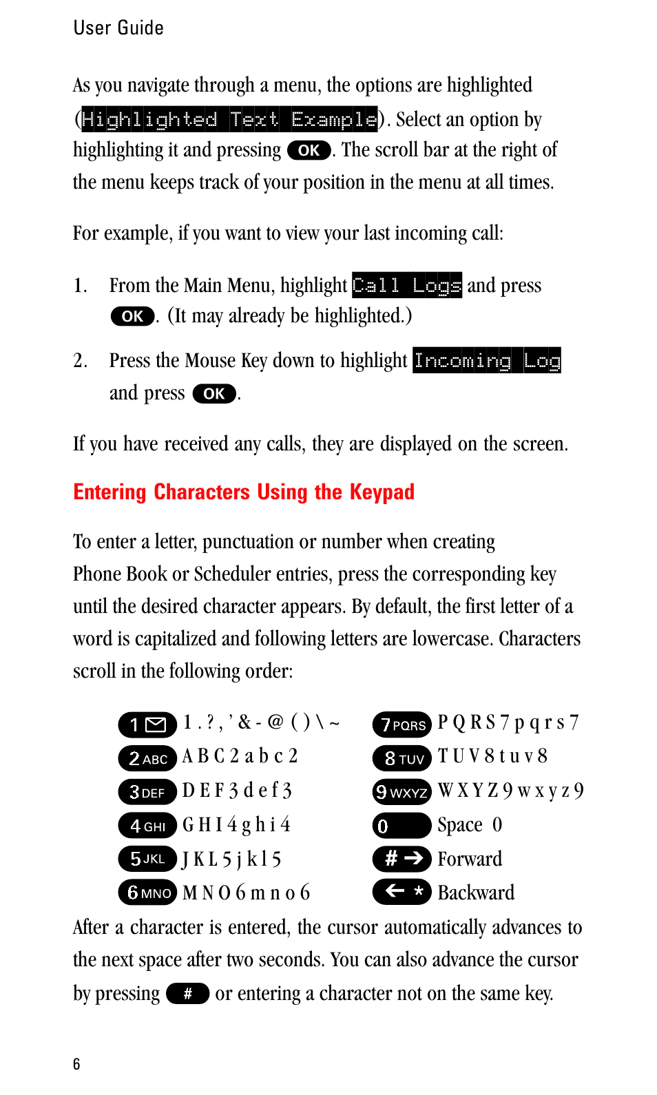 Entering characters using the keypad | Sprint Nextel LA990009-0462 User Manual | Page 18 / 108