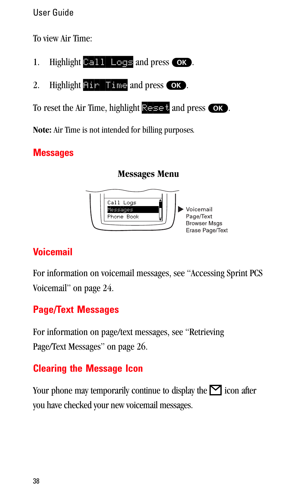 Messages, Voicemail, Untitled | Sprint Nextel LA990009-0462 User Manual | Page 50 / 108