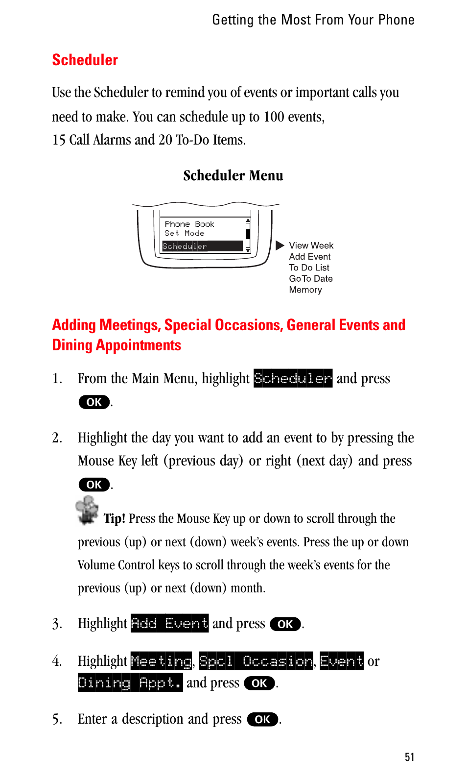 Scheduler | Sprint Nextel LA990009-0462 User Manual | Page 63 / 108