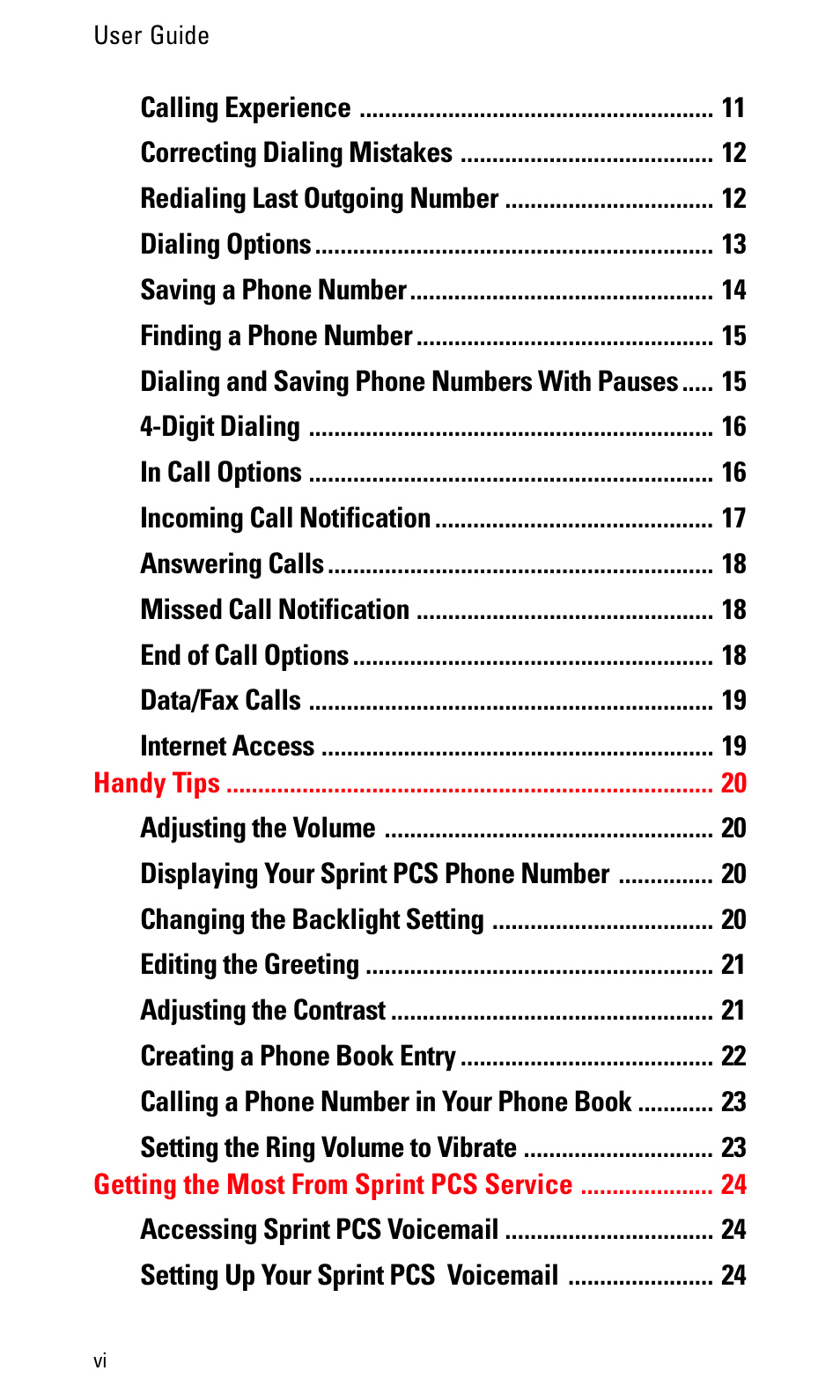 Sprint Nextel LA990009-0462 User Manual | Page 7 / 108
