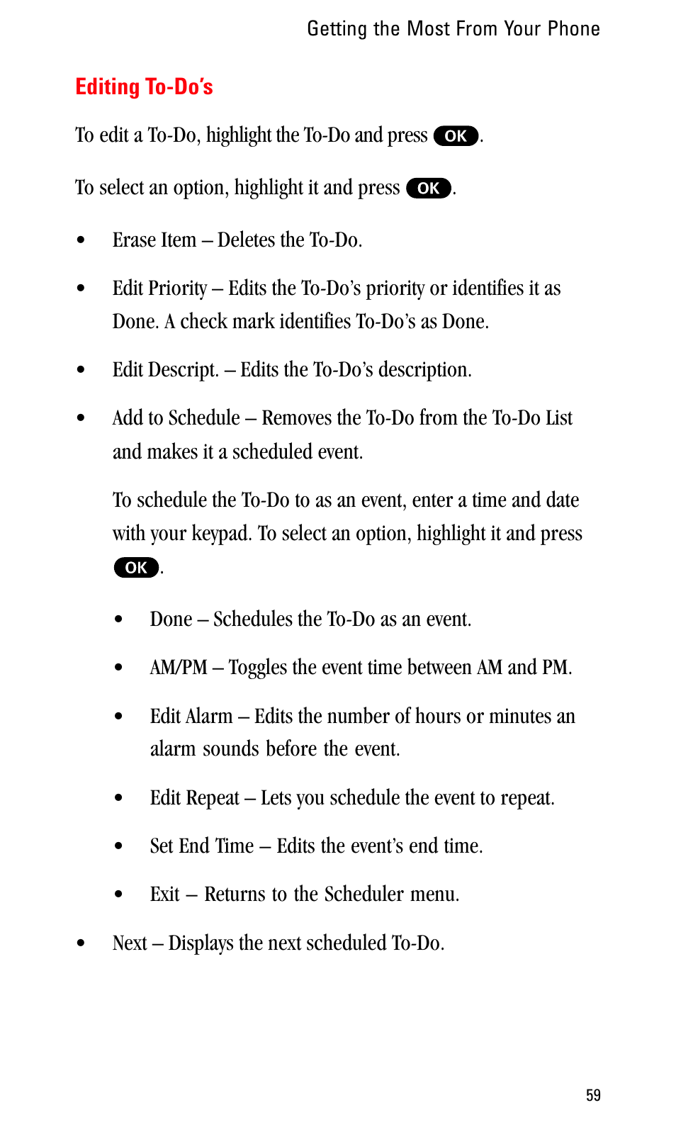 Editing to-do’s | Sprint Nextel LA990009-0462 User Manual | Page 71 / 108